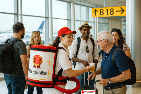 Bierrugzak op Zwolle Blauwvingerdagen met mobiele verkoopstrategie, sampling en visuele marketing.